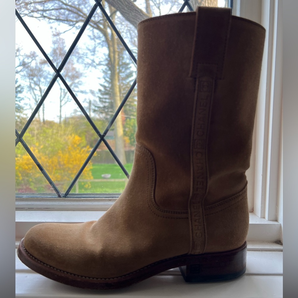 Chanel suede boots